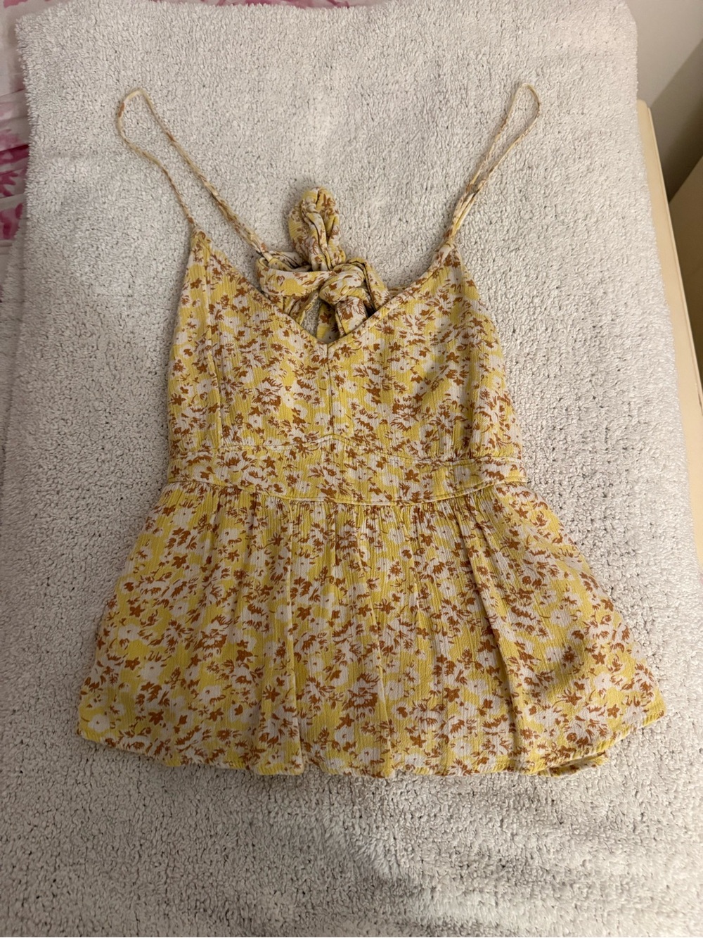 Abercrombie & Fitch Yellow Floral Spaghetti-Strap Cami